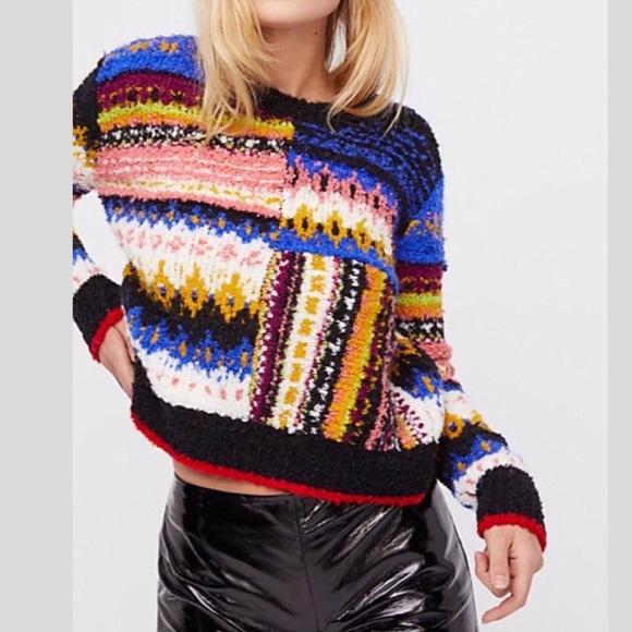 Free People Sweaters - Free People Best Day Ever Colorblock Sweater